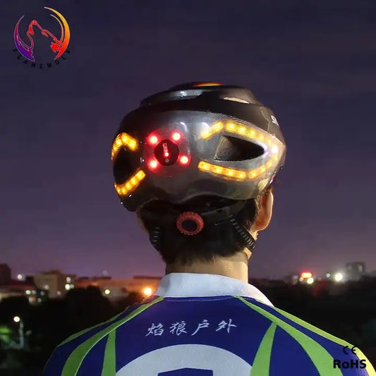 Safety Electric Mountain Bikes Smart Indicator Turn Signal Light Bicycle Helmet With Rear Led Light