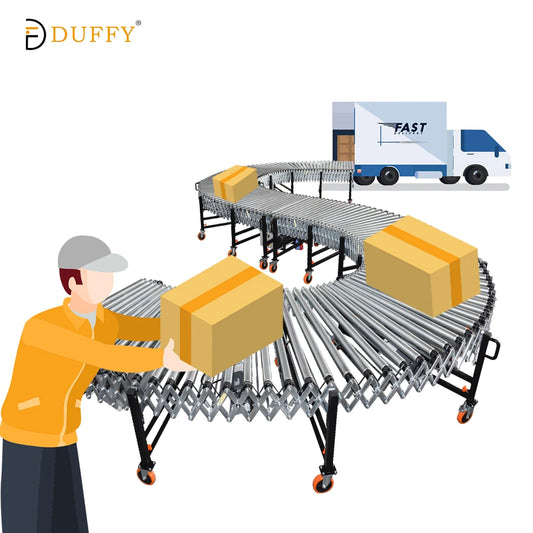 Adjustable Multi-Wedge Telescopic Powered Roller Conveyor Container Flexible Conveyor Line for Logistics for Restaurant Farm