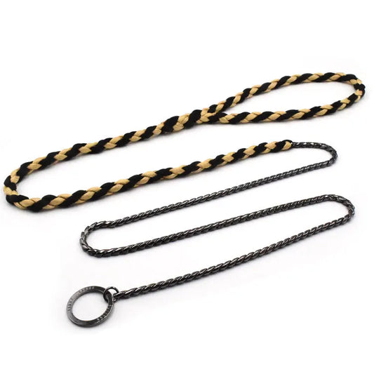 Adjustable Rope slip Dog Leash Collar Set Paracord Dog Show Lead