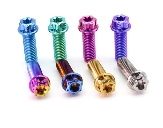 Factory Direct Sales High-Strength Carbon Steel Colorful Titanium Flange Bolts Hexagon Flange Bolts for Various Applications