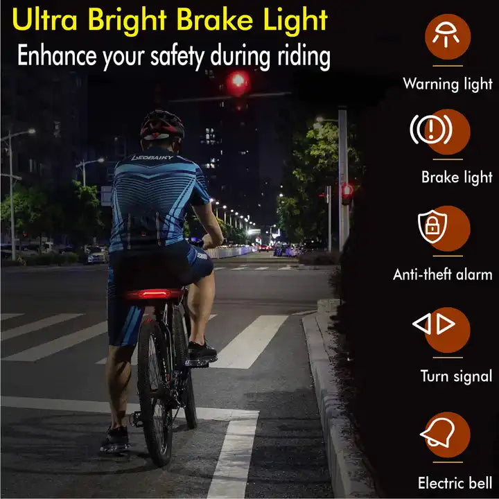 Wireless Control Turn Signs USB Rechargeable and Easy to Install ebike e-scooter bike rear light electric dirt bike tail light