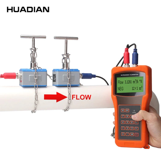 4-20ma 50mm Dn350 Digital Module Portable Clamp on Handheld Ultrasonic Flow Meter with Remote Display for Beer Line