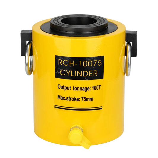 Factory Customised 100Ton Hollow Plunger Hydraulic Lifting Cylinders RCH-10075 Steel Jacks with 75mm Stroke