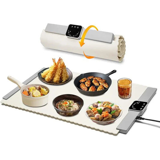 Geling Wholesale White Electric Food Warmer Tray India Hot Selling Silicone Warming Plate Food Heating Pad for Parties