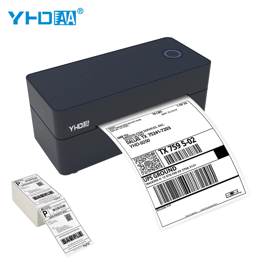 YHD-9250 USB BT WiFi Optional Waybill Printer 4 Inch Thermal Shipping Label Printer, Compatible with Windows
