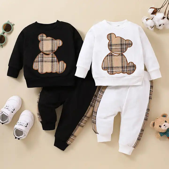 Round Neck Long Sleeve Two-piece baby clothing sets boy 6-12 months For Kids