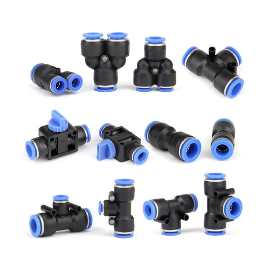 Plastic Pneumatic Fittings Kit Connector PNEUMATIC 1/4 Inch Push to Connect Fittings t Type Pneumatic Fittings Manufacturers