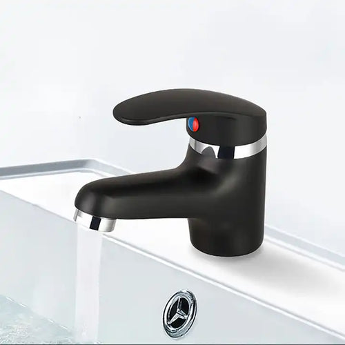 Hot and Cold Wall Mounted Black Sanitary Ware Single Handle Hand Wash Basin Faucet