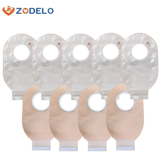 Upgrade Model Disposable Ostomy Bag 2pcs Skin Barrier Medical Use With Ostomy Machine Drainable Colostomy Bag