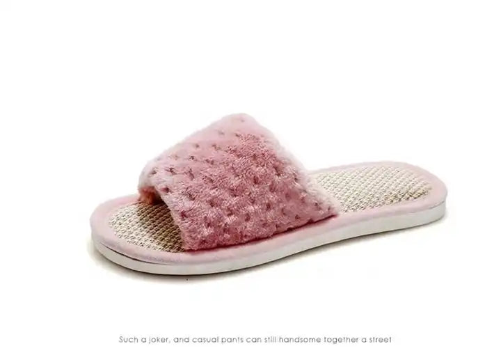 New Plush Lazy Home Comfortable, Breathable, Fashion, Durable Open Slippers