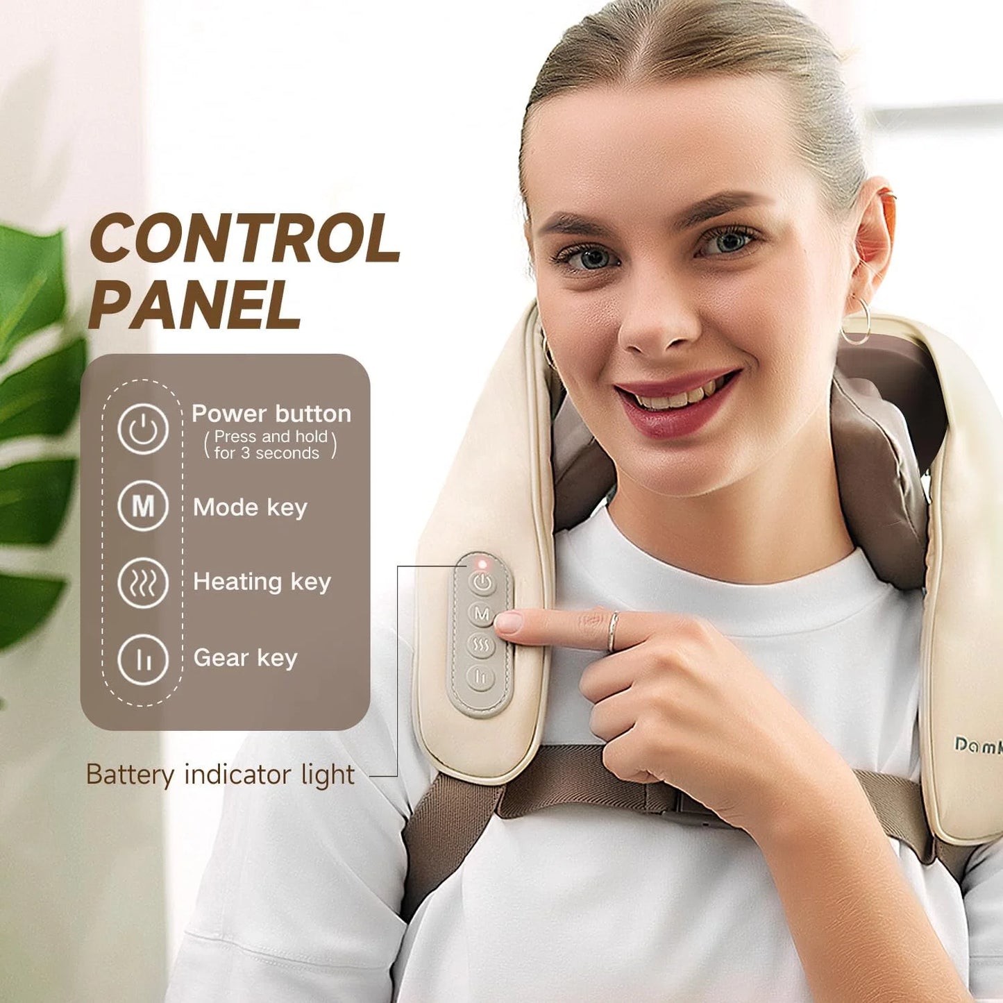 LUYAO Best Selling Products 2025 Cordless Mini Kneading Neck and Shoulder Massager with Heat