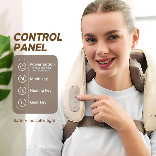 LUYAO Best Selling Products 2025 Cordless Mini Kneading Neck and Shoulder Massager with Heat
