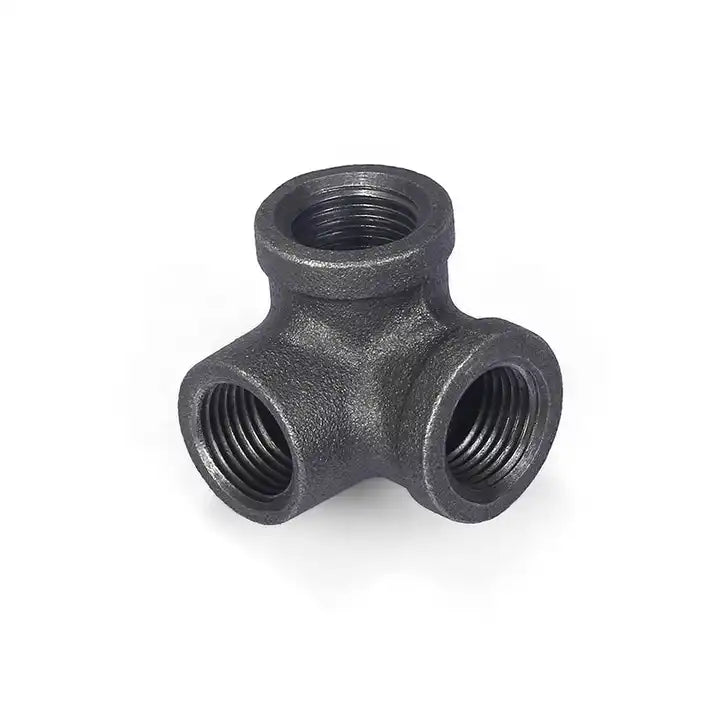 Threaded Pipe Fittings Malleable Black Iron Fittings Tee Elbows Npt For Oil System