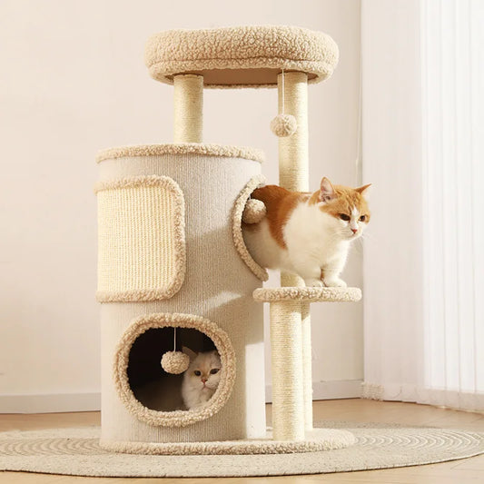 Modern Four-Season Universal Multi-Layer Double-Layer Jumping Platform Cat Tree Integrated Climbing Rack for Small Apartment