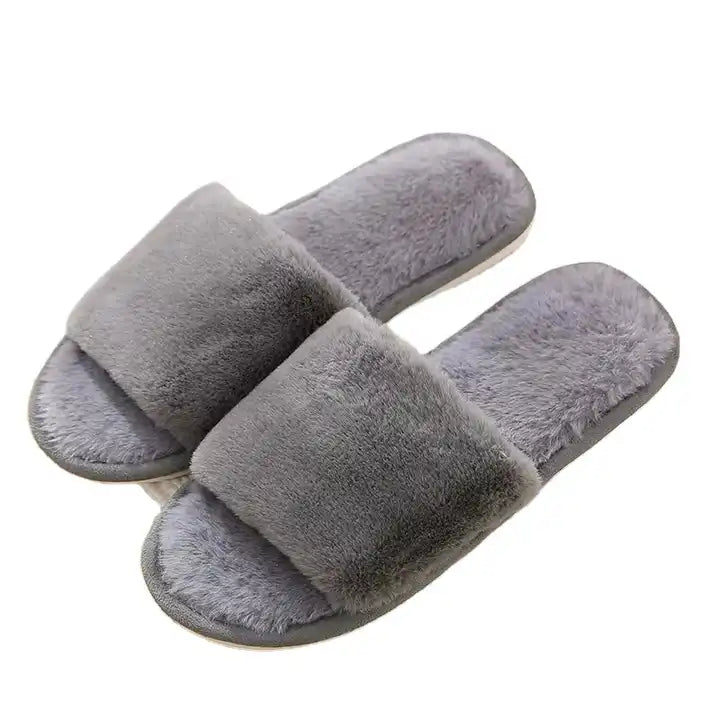 Soft and Comfortable Sole Men's and Women's Plush Opening Indoor Home Fashion Slippers