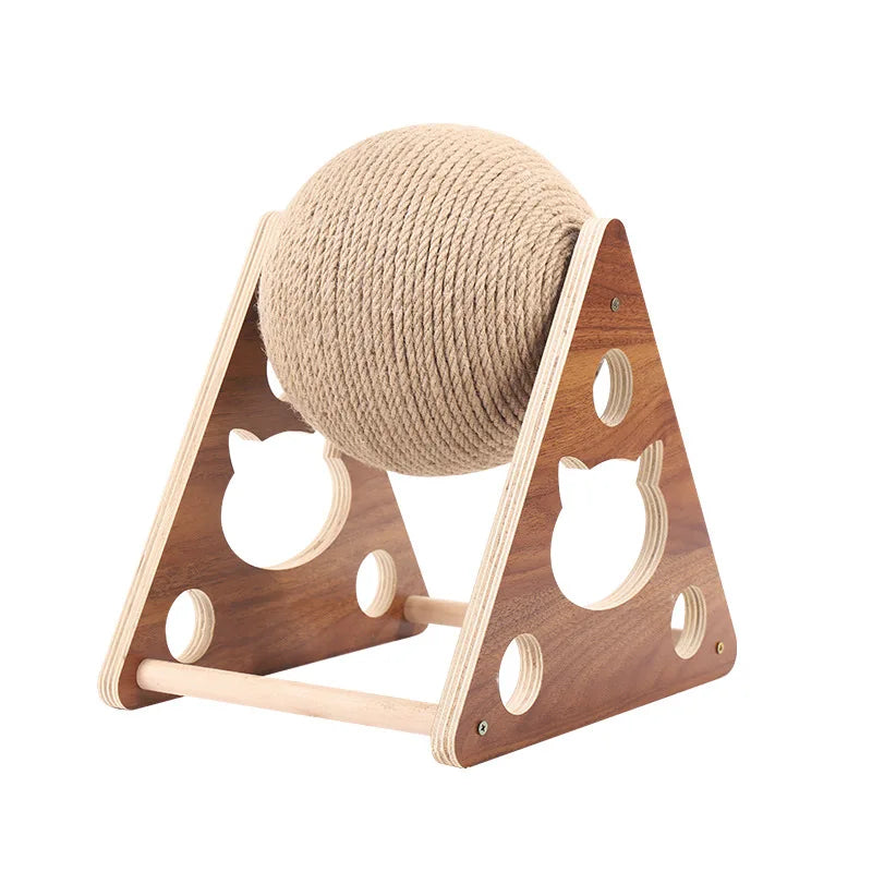 Modern Wooden Cat Scratching Board and Post with Sisal Rope Cat Climbing Frame & Toy Cat Tree for Claw Sharpening