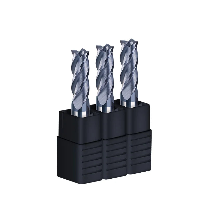 Tungsten Carbide End Mill Tools Square Flat for Hardened Steel 55HRC 4 Flute Center Cutting 5 5.5 6MM Side Face Milling