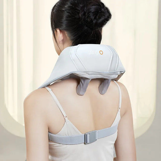 Wireless Electric Kneading Therapy Wrap Shiatsu Back Cervical Shoulder and Neck Massager with Heating
