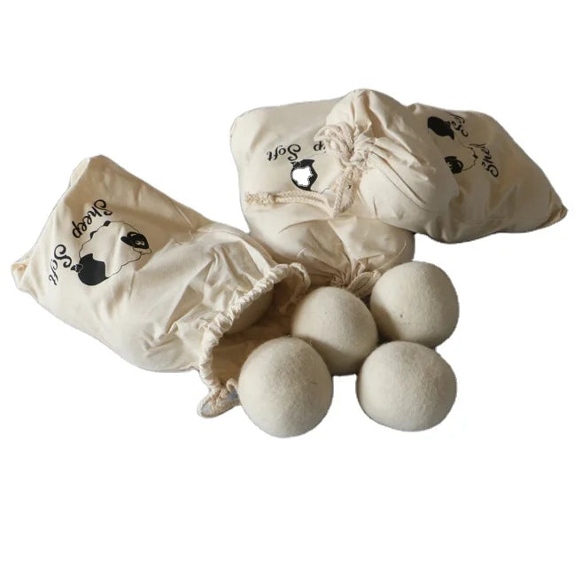 100% New Zealand Wool Dryer Balls 7cm in Size Packaged in Cotton Bag Premium Laundry Discs