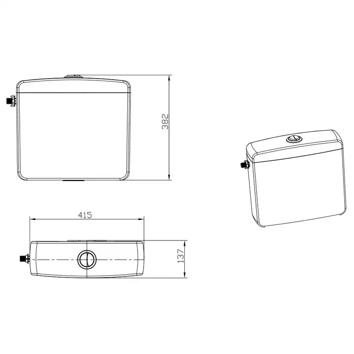 Toilet Water Tank With Dual Flush