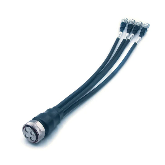MQ4 Jumper Male Cluster Connector to 4.3/10 Female Connector 1/4" Superflex Cable 0.5m