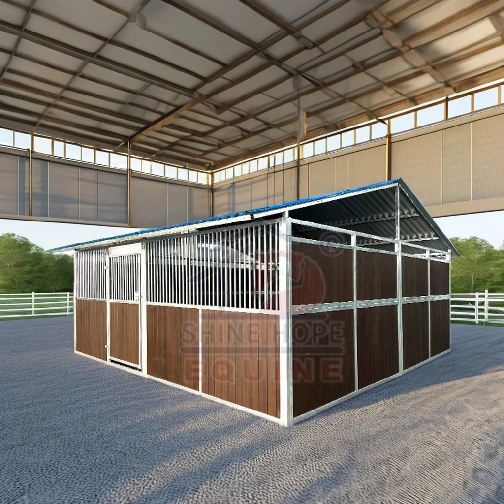Free-standing Farm Equipment Covered Stalls Easy-to-assemble Portable Horse Shelter