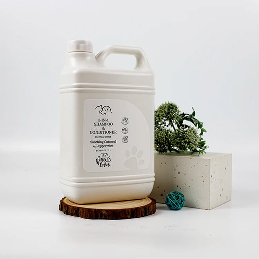 Custom Organic Eco Friendly Hydra Oatmeal Gallon 5 in 1 Smoothing Pet Shampoo and Conditioner for All Hair Types