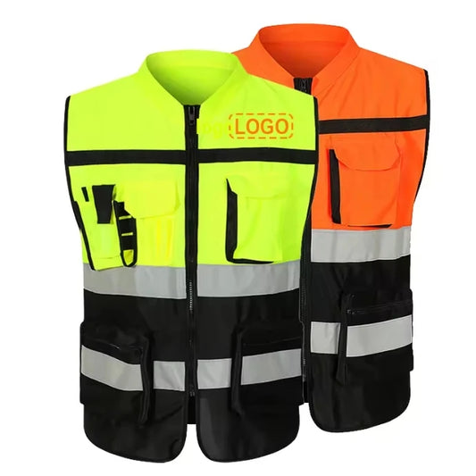Construction Uniform Workwear Reflective Clothing High Visibility Safety Jacket Industrial Security Vest With Custom Logo