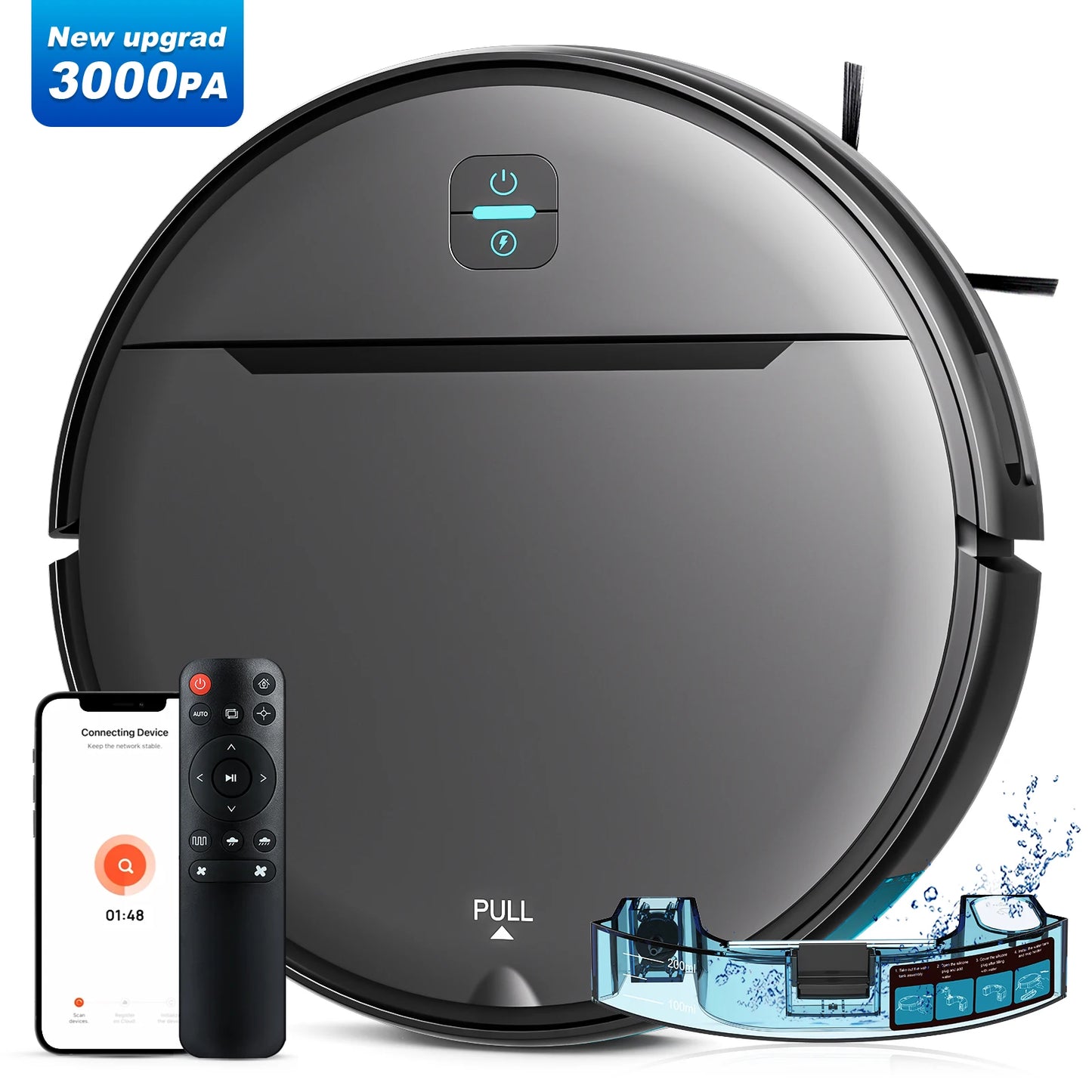 Robotic Smart Mopping Sweeping Vacuum Robot Wet Dry Cleaner With Wifi for Home Garage Hotel Outdoor Battery Powered Stofzuiger