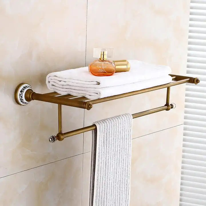 High Quality Bronze Copper Crystal Toilet Accessories Classic Set For Hotel