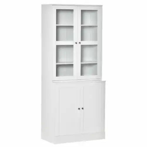 Wall white Wooden Book Shelf With Two Doors.