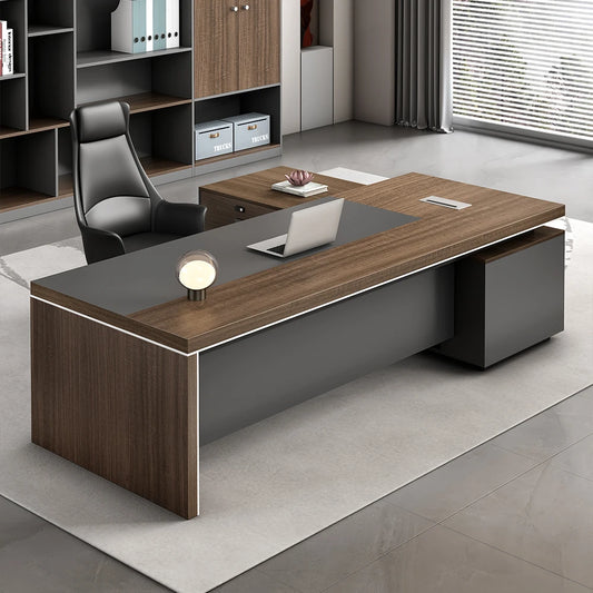 Modern Luxury Premium Quality L Shape Standing Desk Office Furniture Director Office Desk