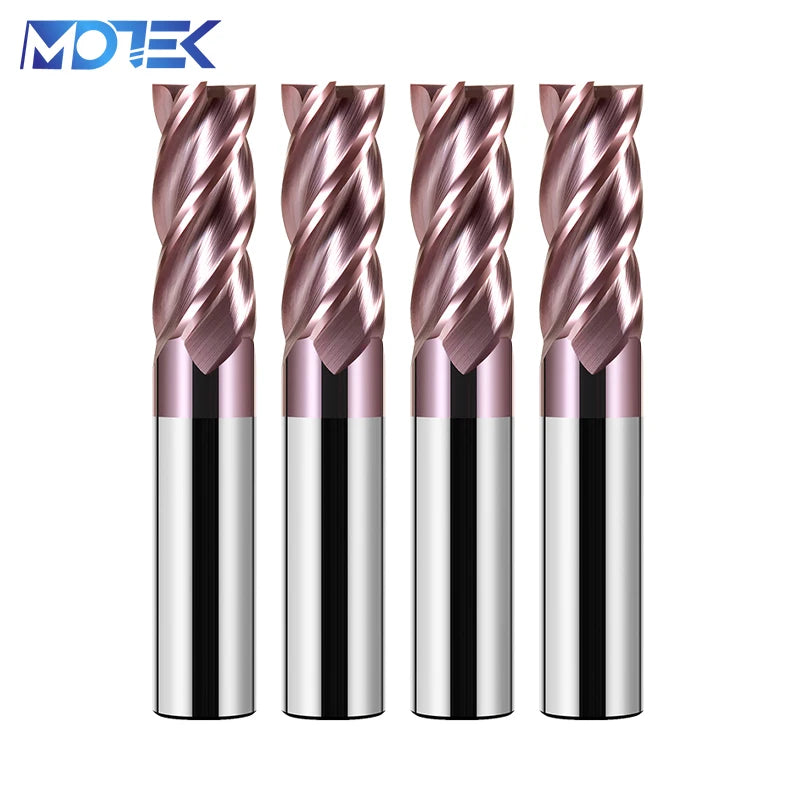 60 Degree Tungsten Steel Milling Cutter 4 Cutting Edges Hard Alloy CNC Tool for Machining Center Extended Steel Flat Bottom Mill