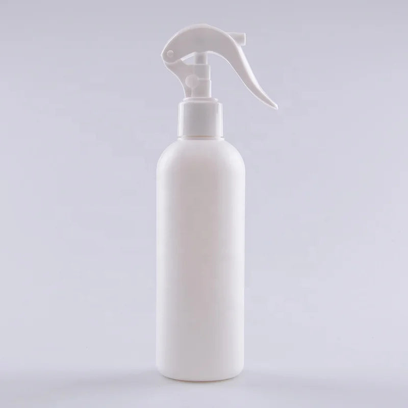White Medicine Cosmetic Chemical Spray Disinfect Mosquito HDPE 8oz 250ml Cylindrical Repellent Bottle With Trigger Sprayer