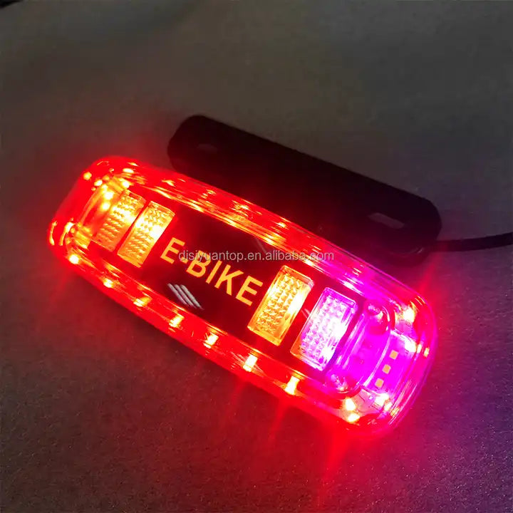 2 in 1 Ebike Scooter Bicycle Turn Functional Tail Light Electric Bike 48v Rear Lamp Light With Logo