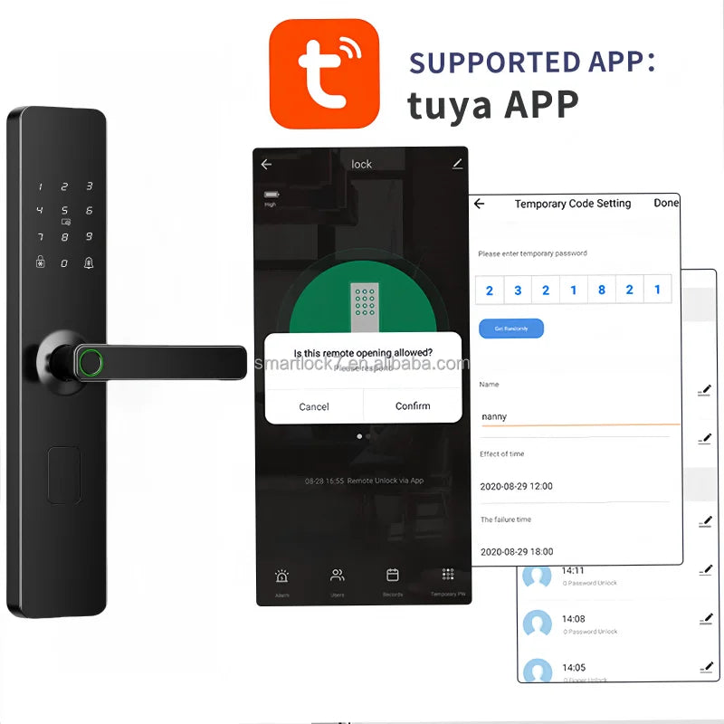 Office Fingerprint Lock Smart Home Products WiFi-Connected Tuya Aluminum Fingerprint Password Lock