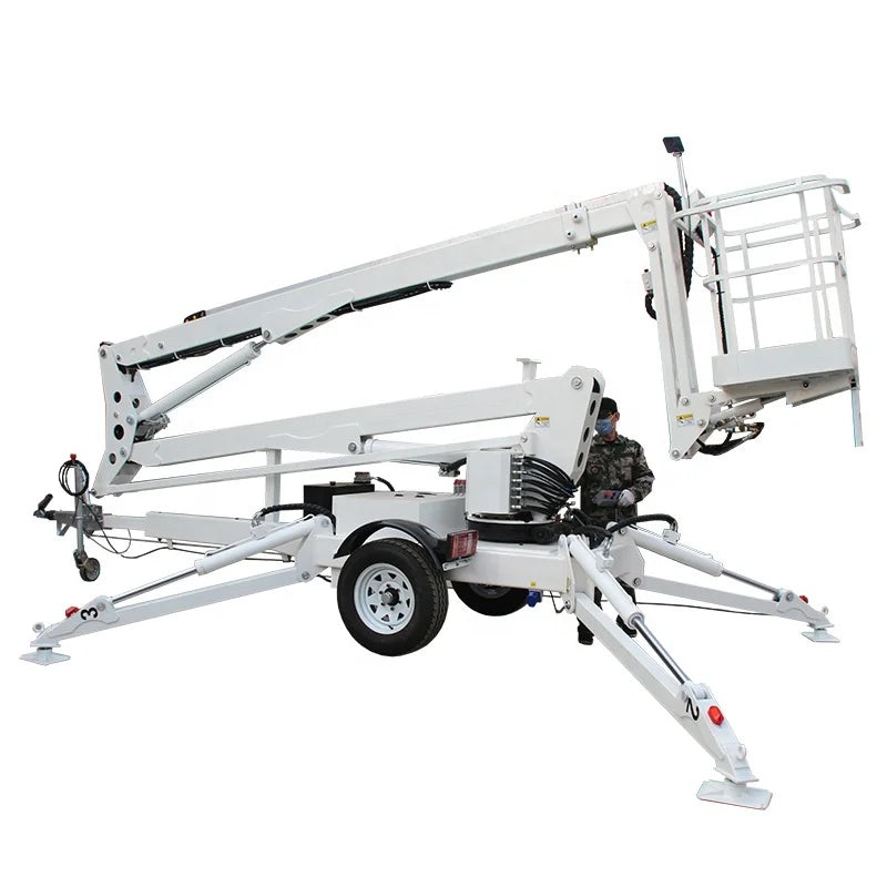 10m-24m New Diesel Electric Battery Power Aerial Work Platform Towable Articulated Boom Lift for Home Use Retail Cable Sling