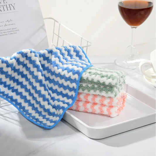 Sublimation Double Sided Microfiber Absorbent Kitchen Dish Cloth Minky Housekeep Wash Dishes Cloth