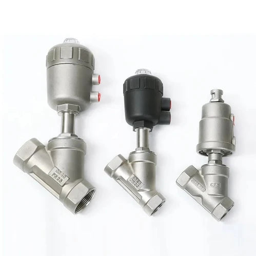 SS304 SS316L Y-Shaped Pneumatic Angle Seat Valve with Npt Thread Safety Structure Air Control Angle Seat Valve