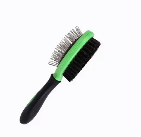 Dog Hair Management: Plastic Bristle Brush & Comb for Grooming & Deshedding
