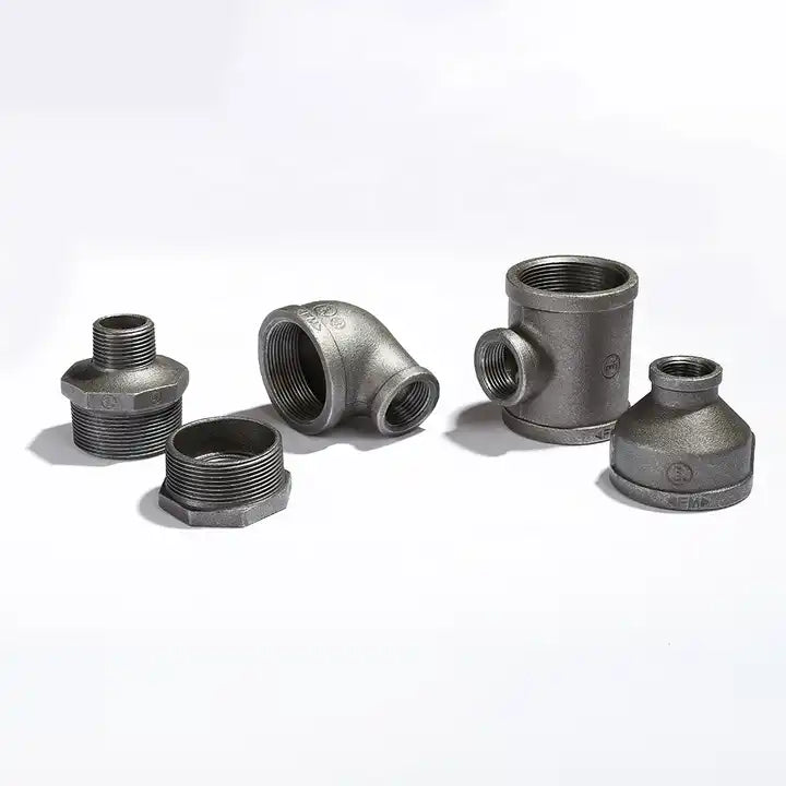 Threaded Pipe Fittings Malleable Black Iron Fittings Tee Elbows Npt For Oil System