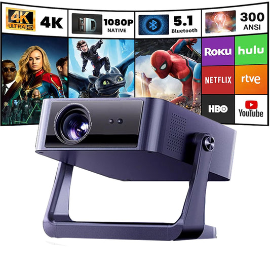 C6 360 Degree Rotatable 4K Mini Android Smart Projector 1080p Resolution Built-In Speaker LCD for Home Theater Classroom Hot
