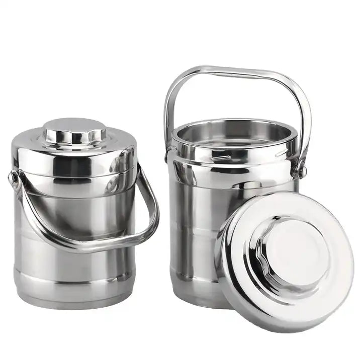 Stainless Steel Hot Food Flask 1.3L 1.9L 2.8L Double Wall Thermos Insulated Food Jar