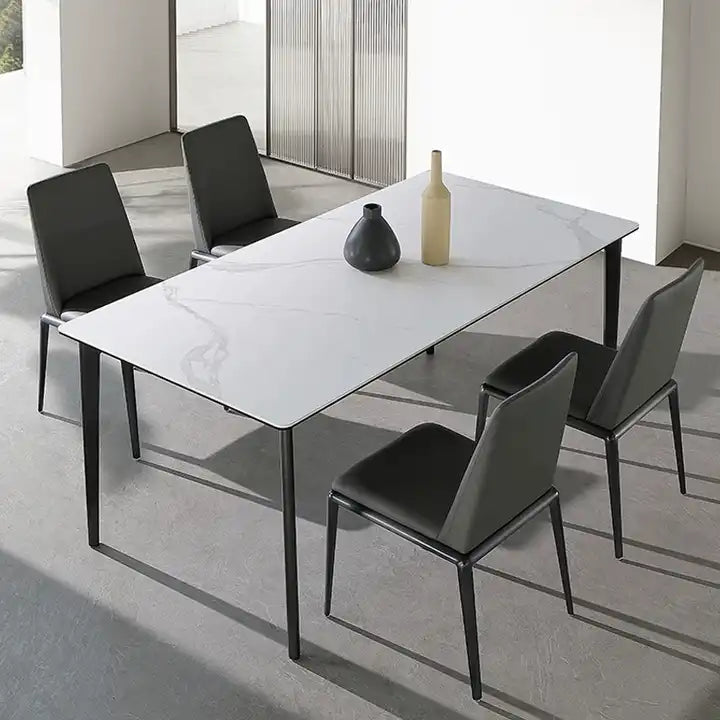 Mid Century Modern  Home Use Dining Desk Long Square Ceramic Table Set for Dining Room Customized Size