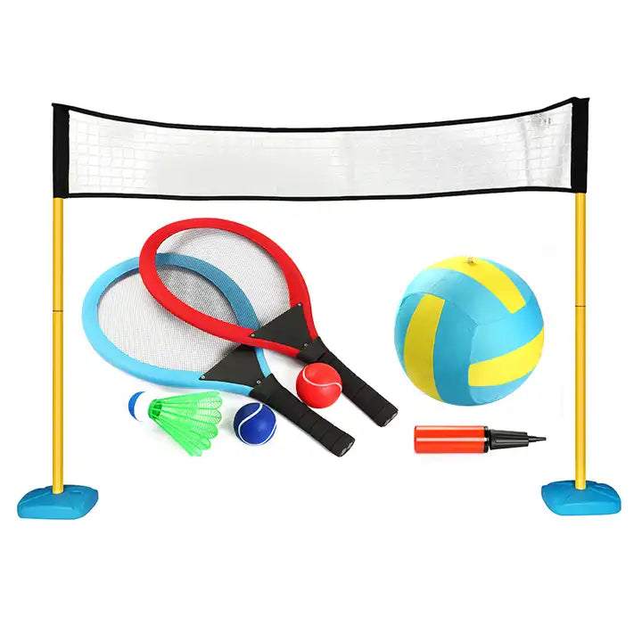 Height Adjustable Team Sport Portable Badminton Net Stand 17' x 5' Badminton Set With Net