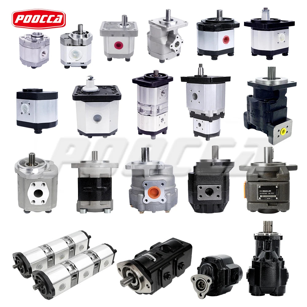 High Pressure Gear Pump External 2 Stage Tandem Hydraulic Gear Pump HGP Hydraulic Double Tandem Aluminium Hydro Gear Pump