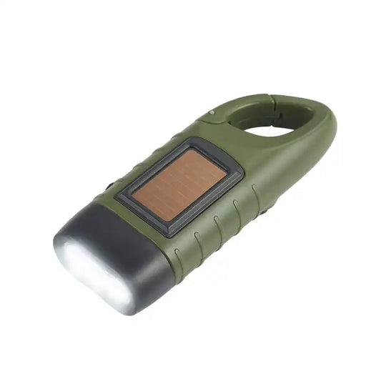 Portable torch light with solar rechargeable charging powered handy use