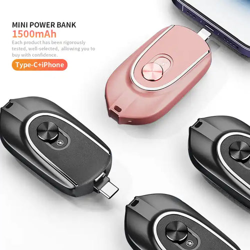 Mini Portable Charger 1200mah Emergency Keychain Powerbank