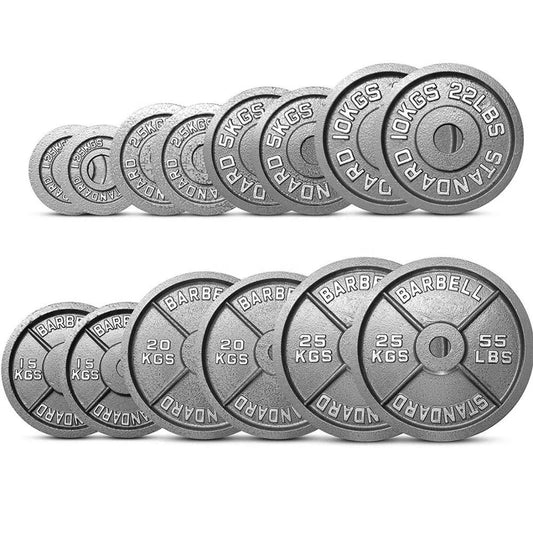 GYMKO Top Custom Free Weights Gym Exercise Equipment Black Grey Cast Iron Barbell Weight Lifting Plates
