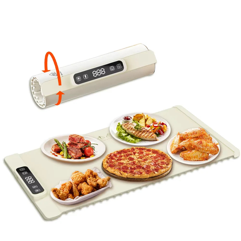 Hot-selling food warming mat Portable foldable electric plate heating plate silicone food warmer